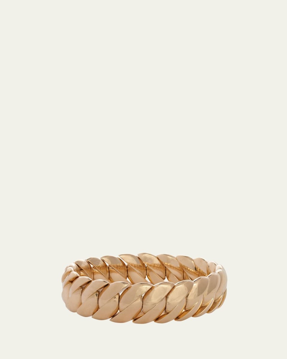 18K Yellow Gold Polish Wave Link Bracelet